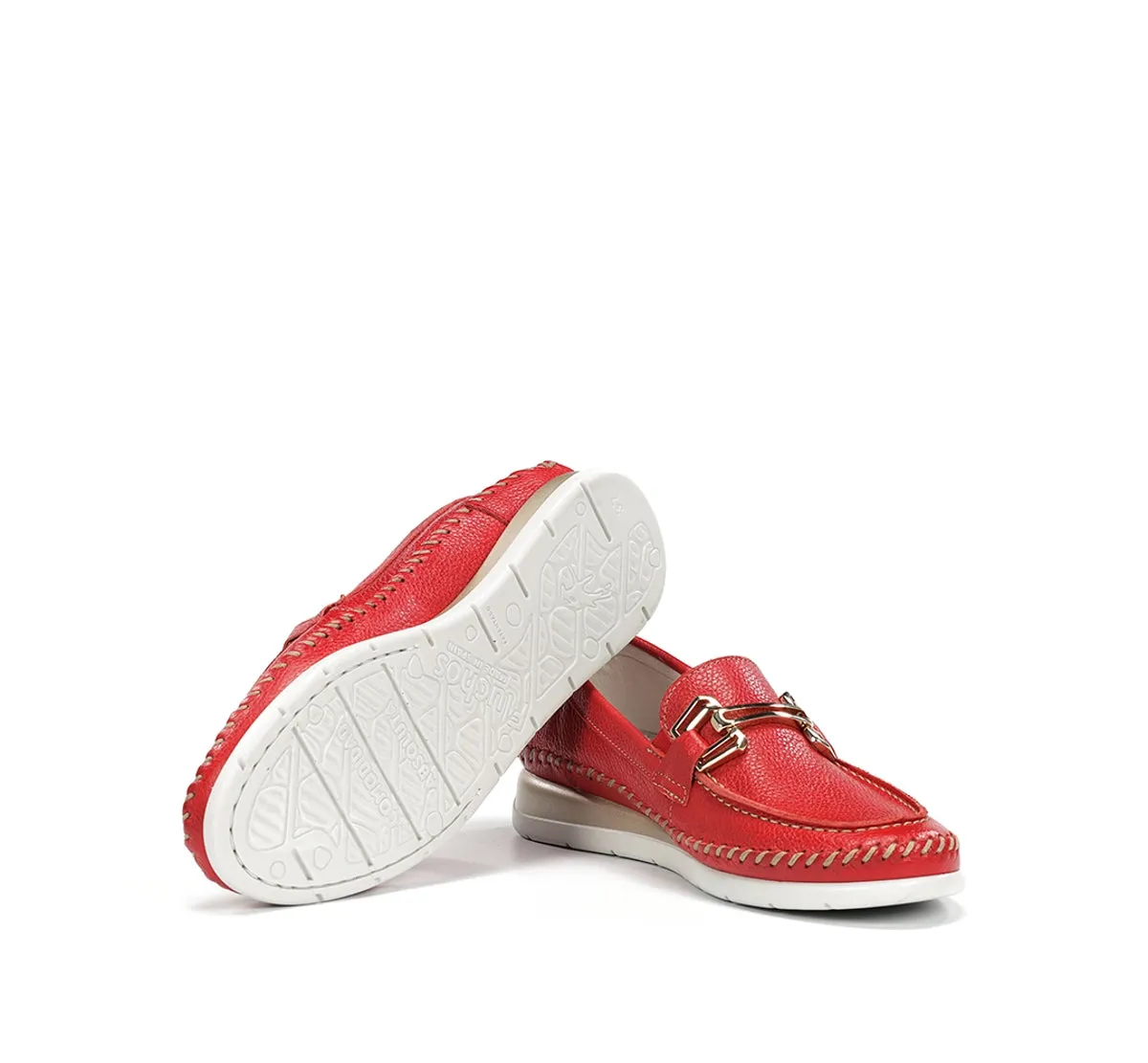 Fluchos Sella F2141 mocassini donna rossi zeppa