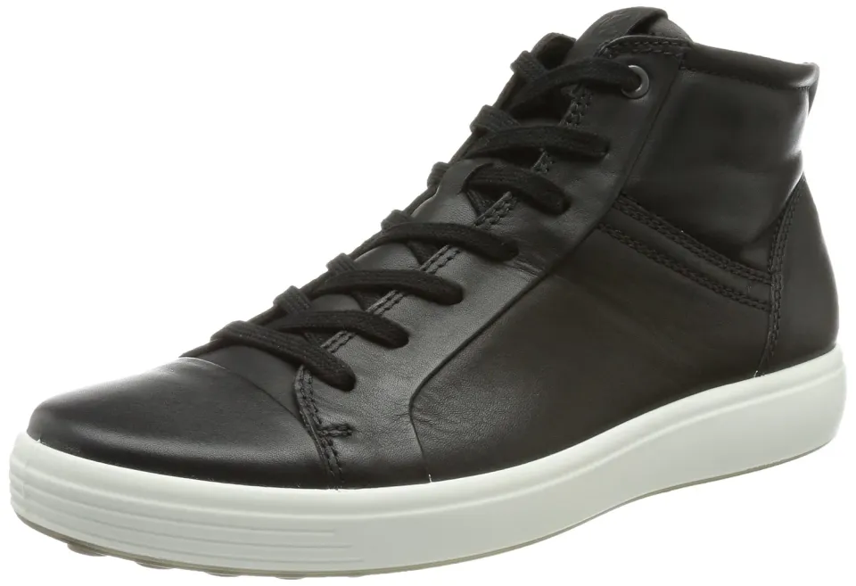 Ecco Soft 7 Stivali Uomo Mid Sneakers Pelle Nere