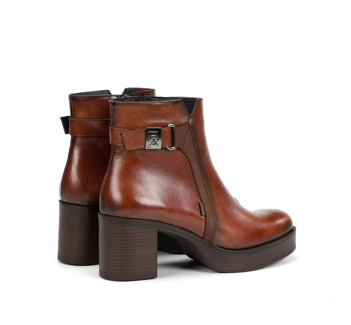 Dorking Bowy D9589 stivaletti donna marroni tacco stabile