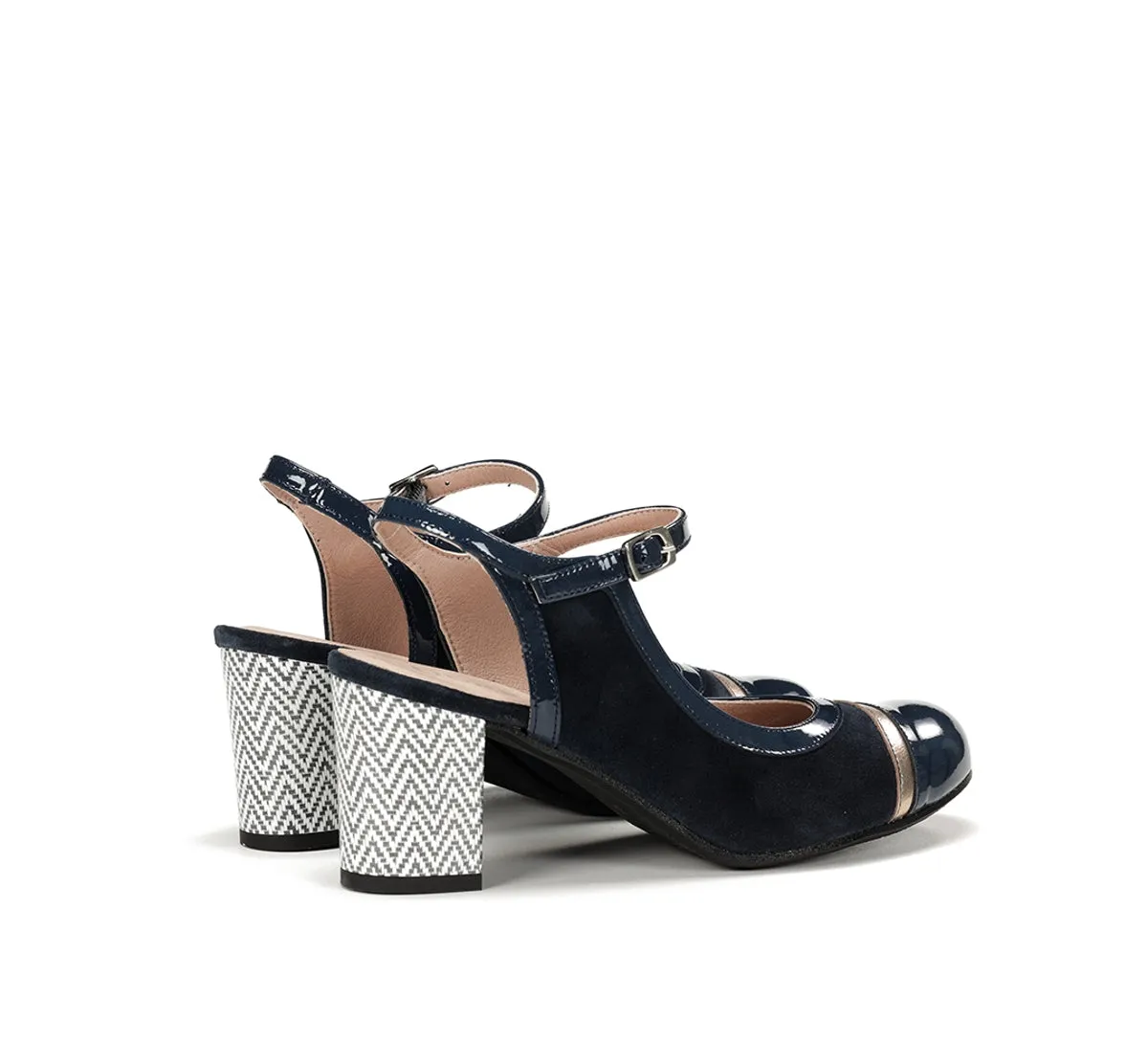 Dorking Rodin D9093 scarpa blu tacco cinturino