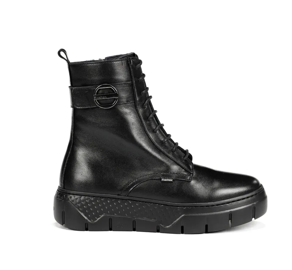 Fluchos Ilia F2303 stivaletto donna nero con lacci