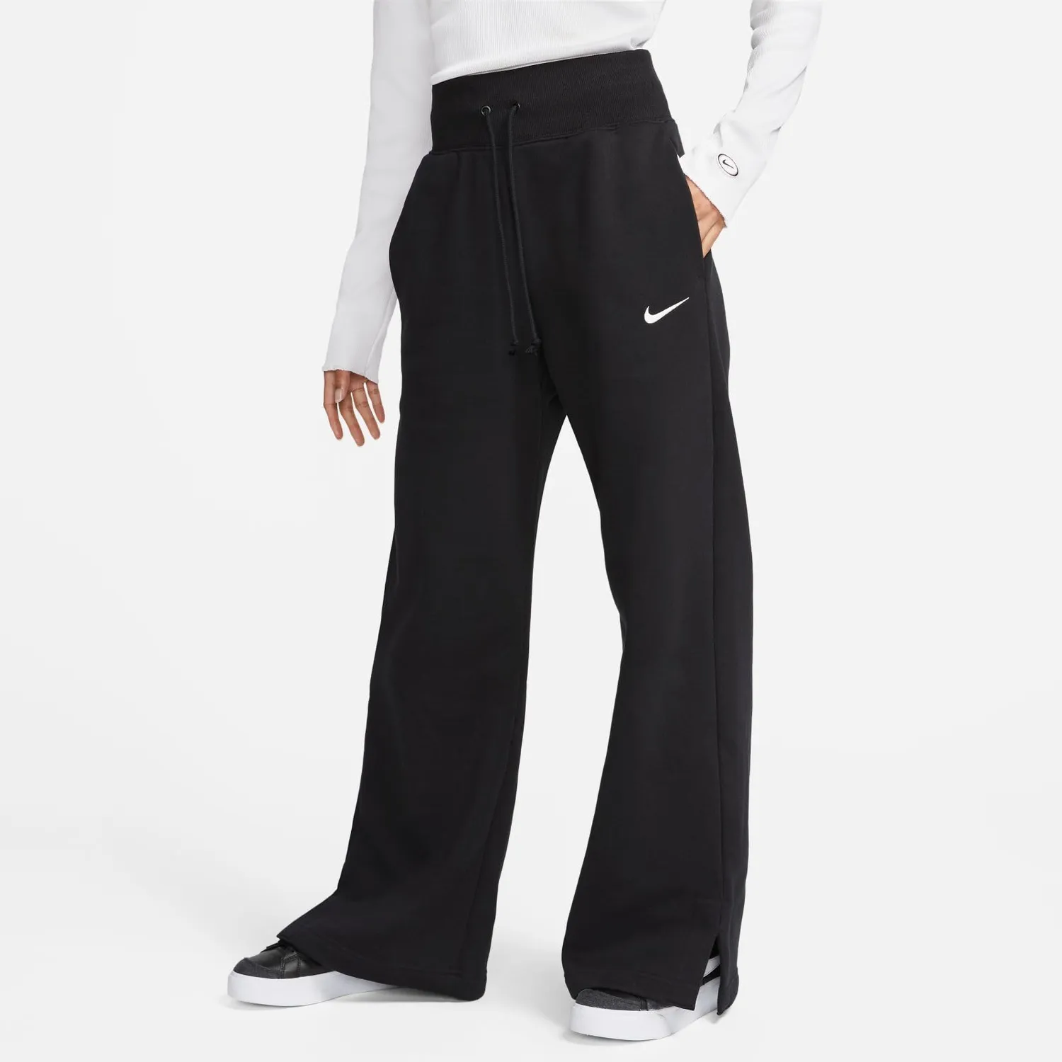 Nike Phoenix Fleece pantaloni tuta donna palazzo XS Tall grigio