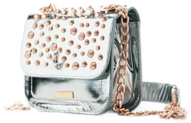 Alexander Smith borsa borchie vernice tracolla mini made in Italy