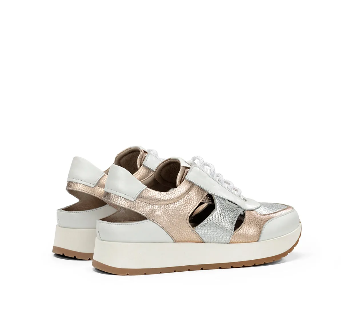 Fluchos Split D9475 sneakers oro donna platform