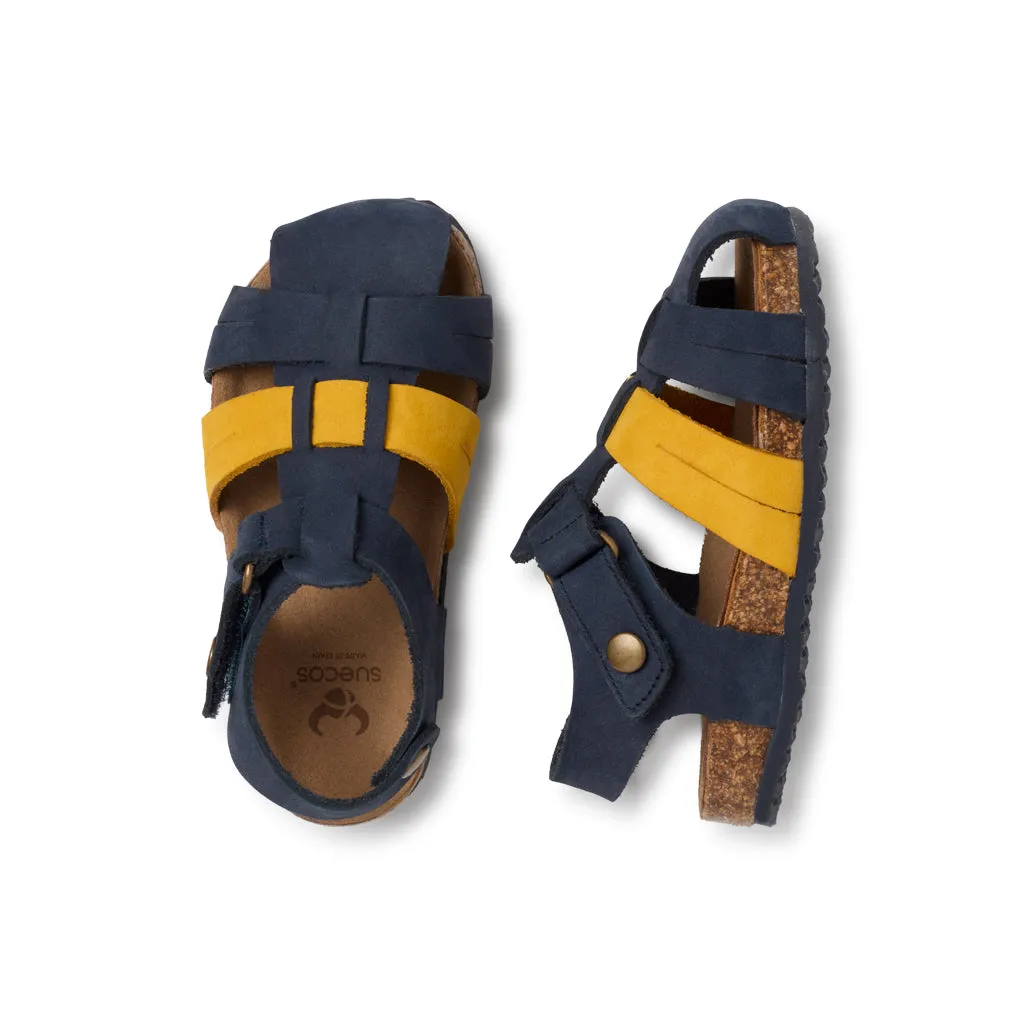 Suecos Liten sandali primi passi bimbo blu pelle