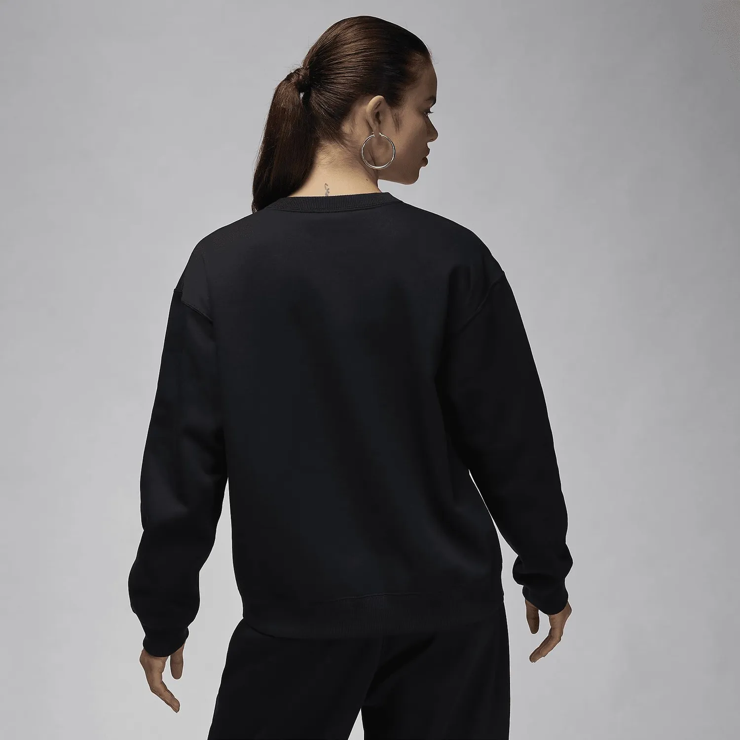 Jordan Brooklyn Fleece felpa donna girocollo nera pile