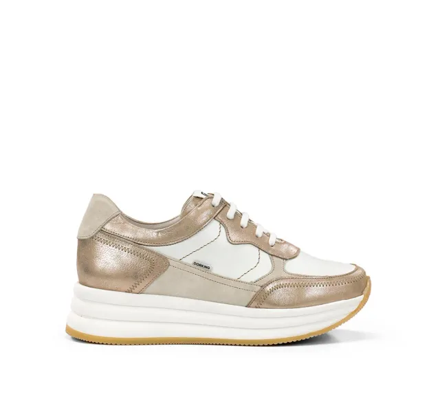 Fluchos Draz D9436 sneakers donna oro con zeppa