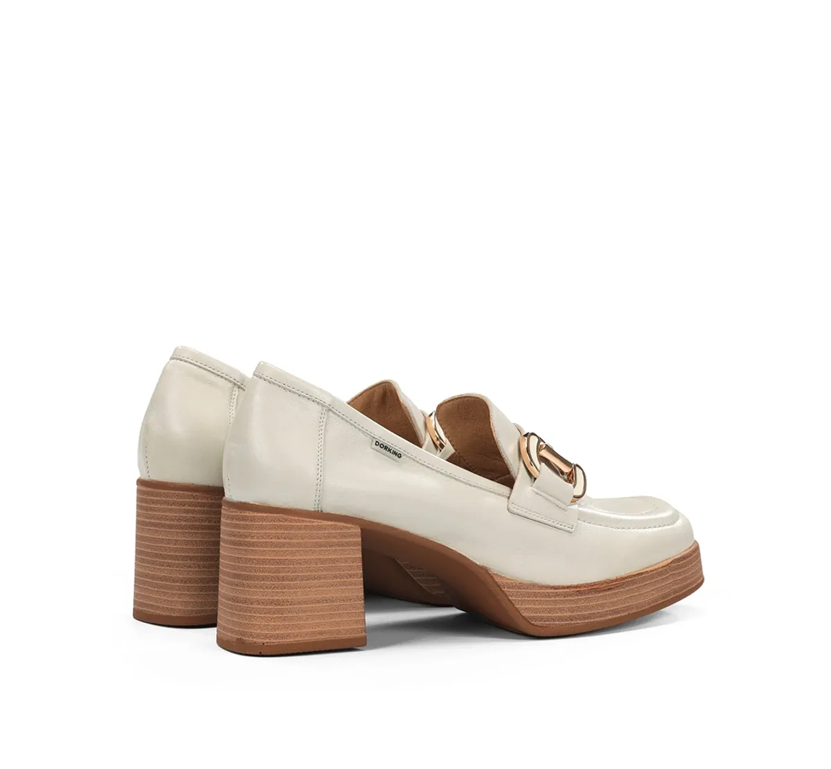 Fluchos Dorking Cristel D9232 mocassino bianco donna zeppa