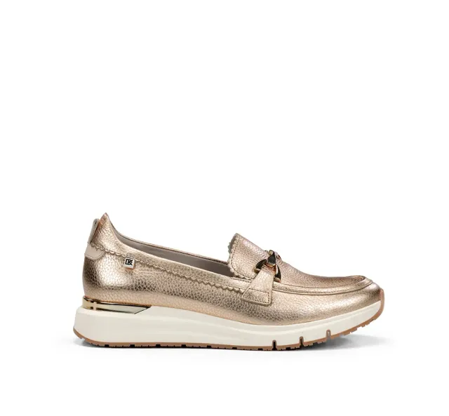 Fluchos Serena D9047 mocassini oro donna comodi