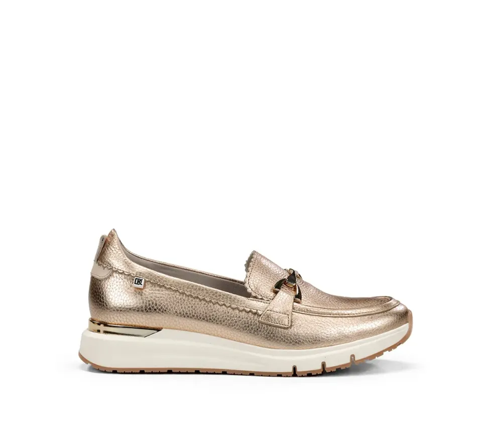 Fluchos Serena D9047 mocassini oro donna comodi