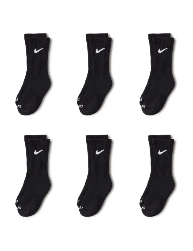 Nike calzini corti bambini 4-5 anni nero 6 paia