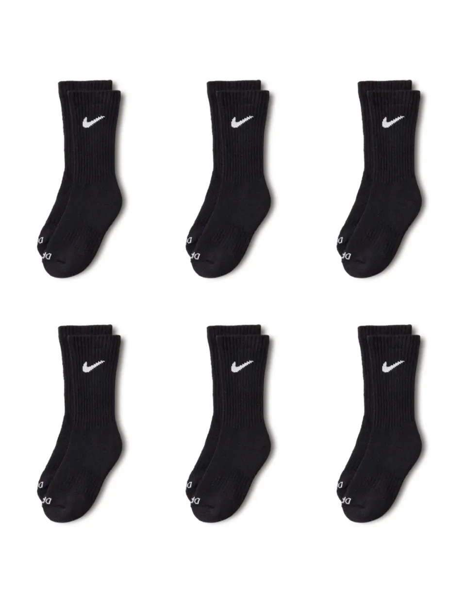 Nike calzini corti bambini 4-5 anni nero 6 paia