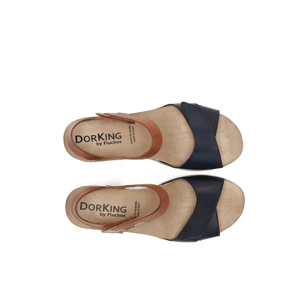 Fluchos Gold D9512 sandali zeppa donna blu