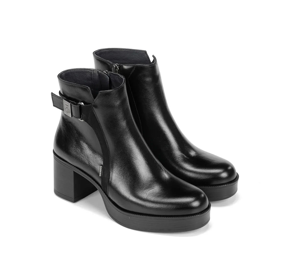 Fluchos Bowy D9589 stivaletti donna neri con tacco