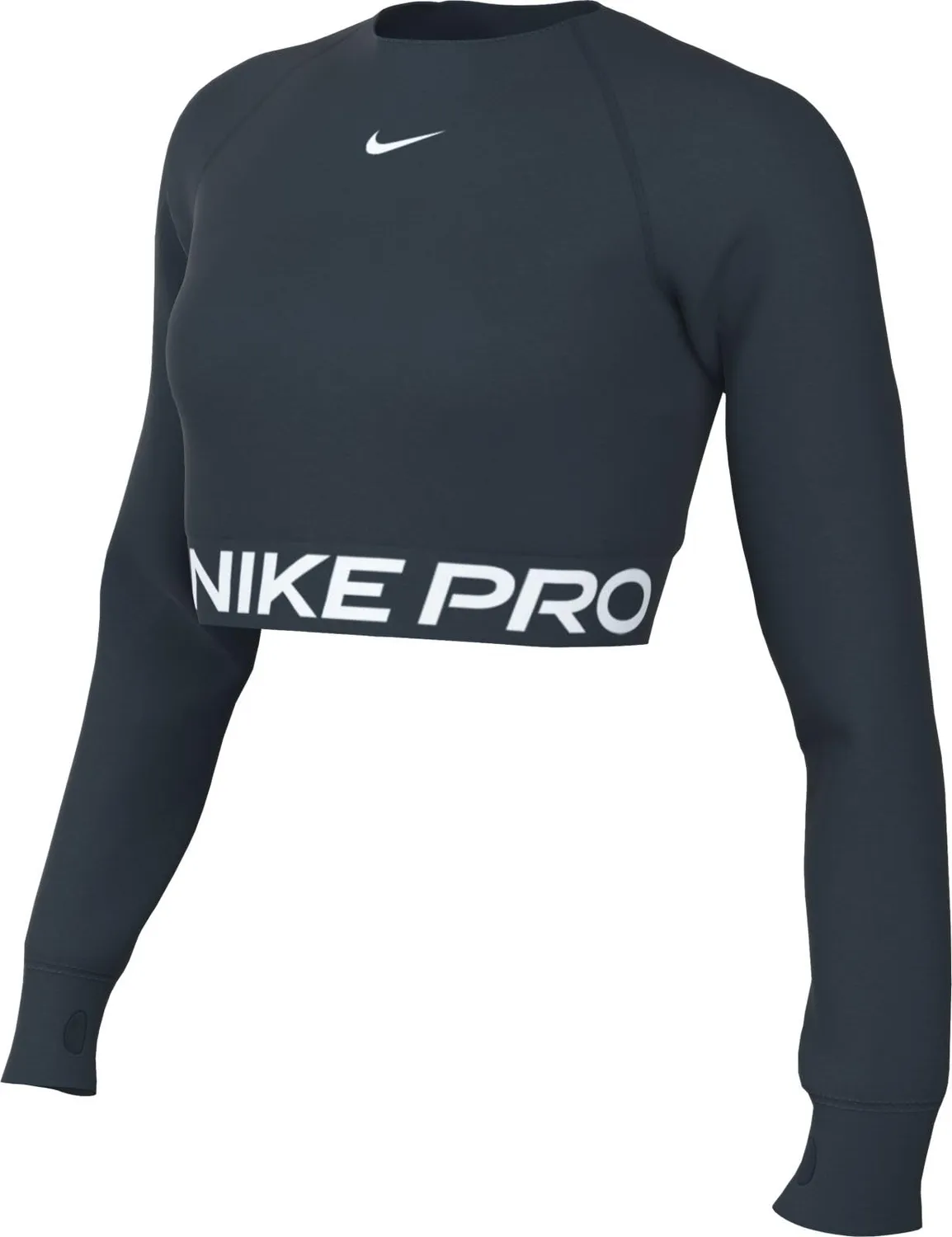 Nike Pro 365 Crop LS Top maglia donna M nera manica lunga