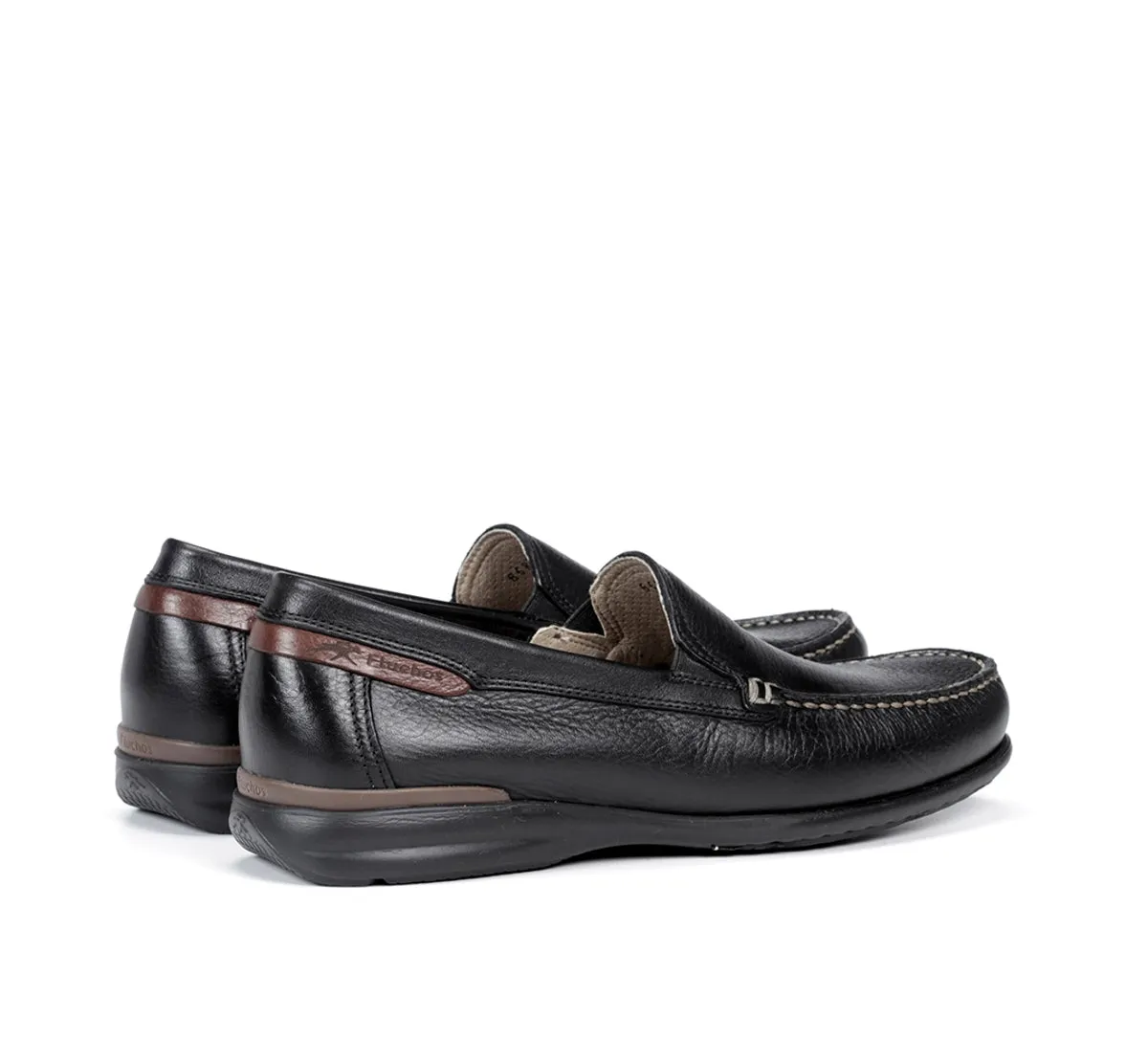 Fluchos Orion 8682 Mocassini Uomo Nero Pelle Morbida