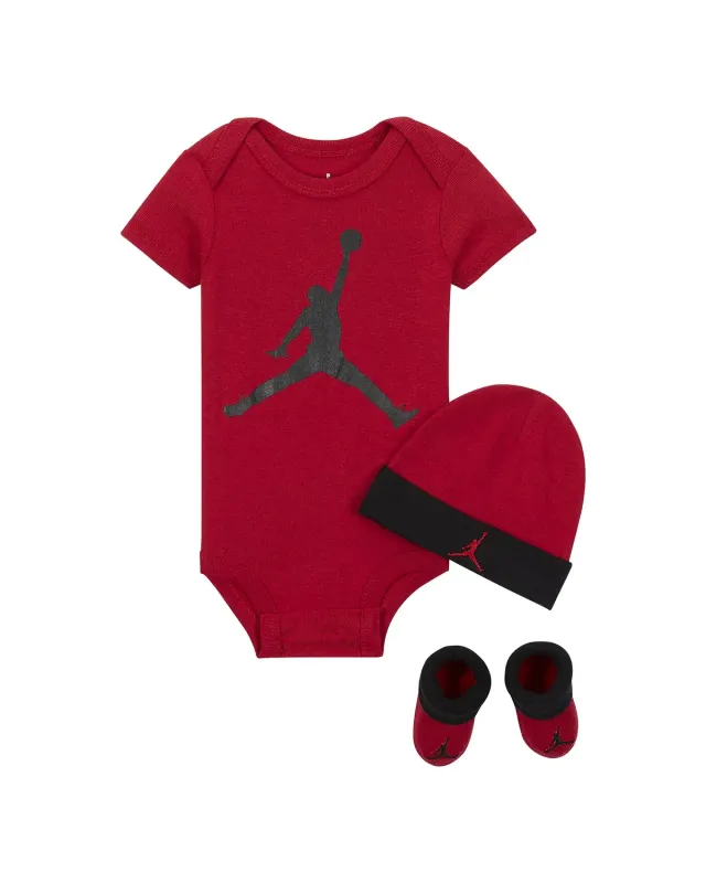 Nike Jordan set neonato 0-6 mesi rosso 3 pezzi
