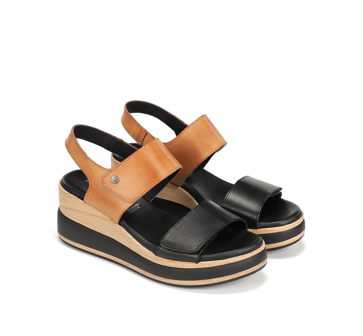 Fluchos Prince D9643 sandali donna neri zeppa