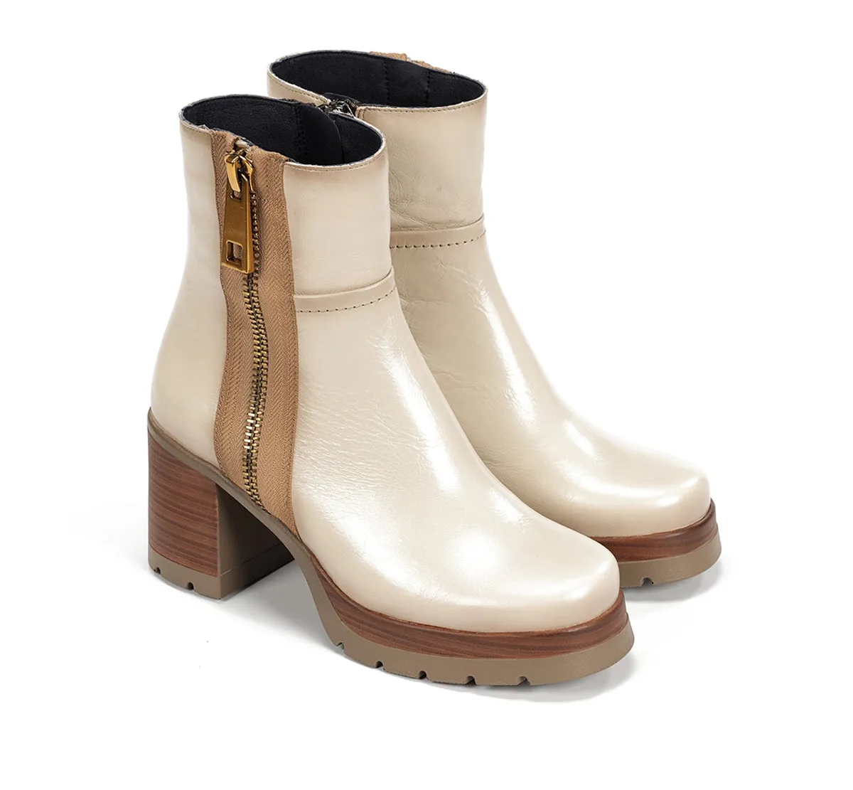 Fluchos Safe D9413 stivaletti donna taupe tacco legno