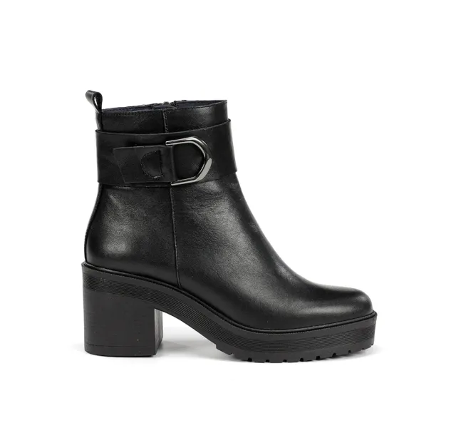 Fluchos Sarah D9573 Stivaletto Donna Nero con Tacco
