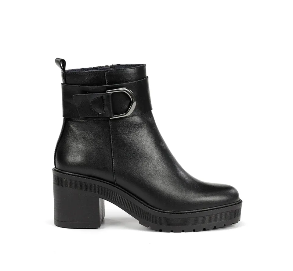 Fluchos Sarah D9573 Stivaletto Donna Nero con Tacco