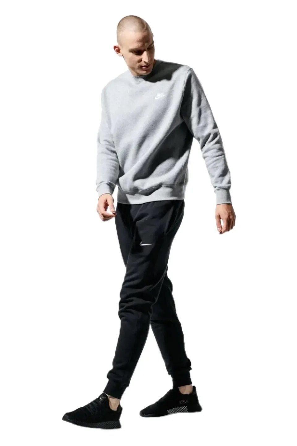 Nike Club Swoosh pantaloni tuta uomo neri in pile cotone