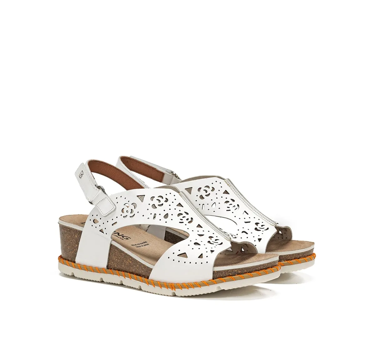 Dorking by Fluchos Gold D9319 sandali bianchi zeppa