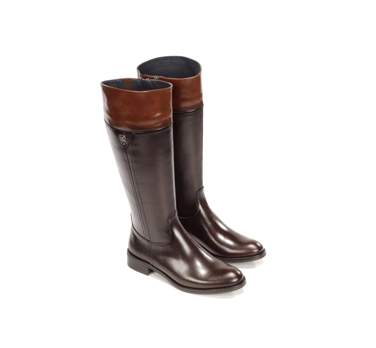 Fluchos Tierra D9827 stivali marrone donna tacco basso