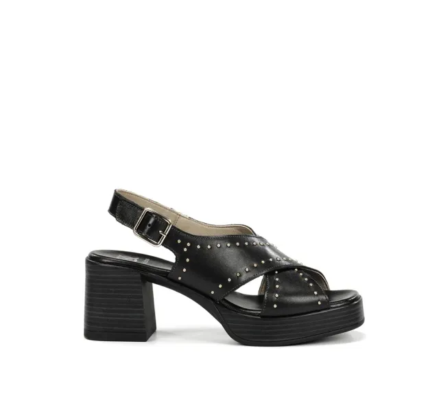 Fluchos Diamond D9333 sandali donna neri tacco largo
