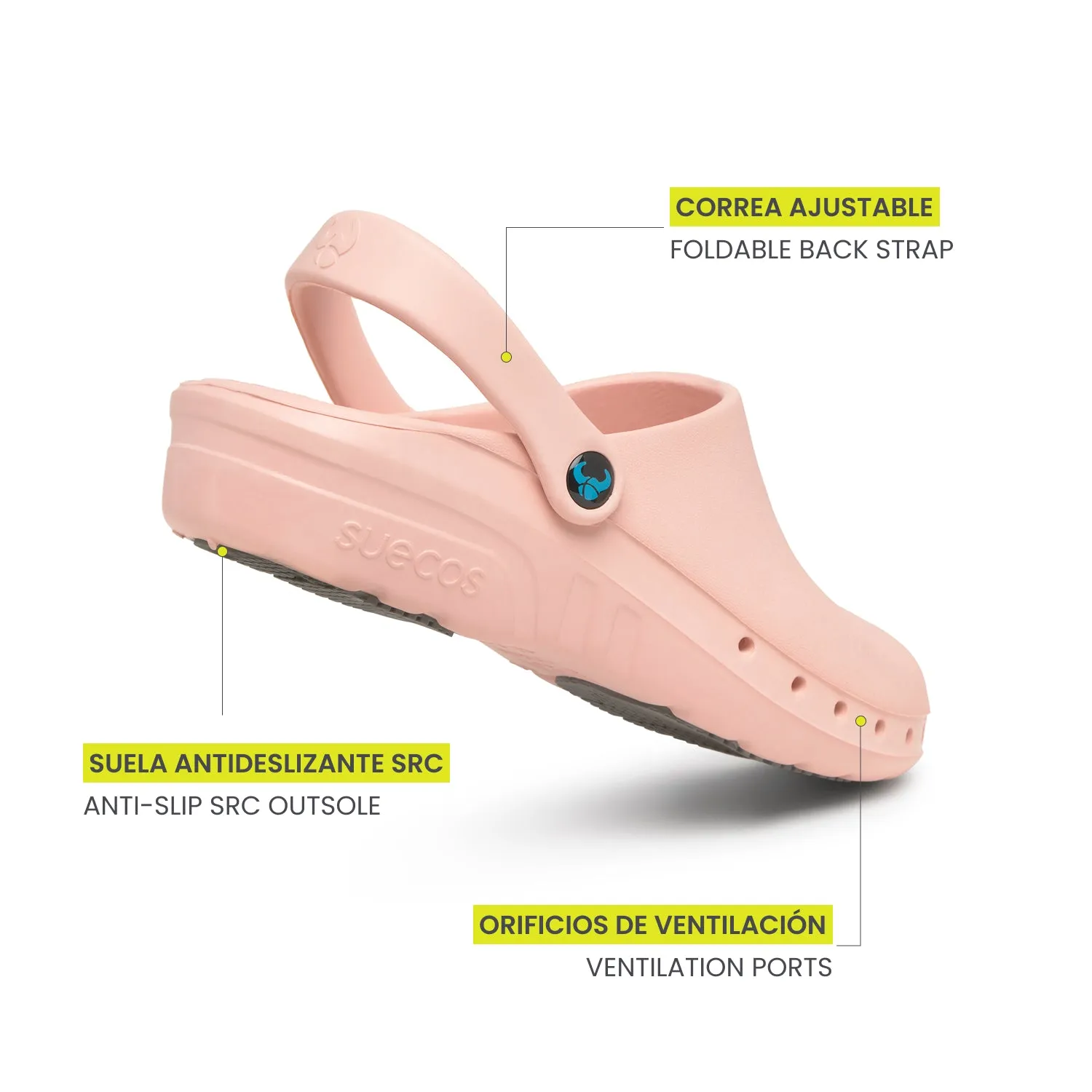 Suecos Oden+ zoccoli rosa sanitari antiscivolo