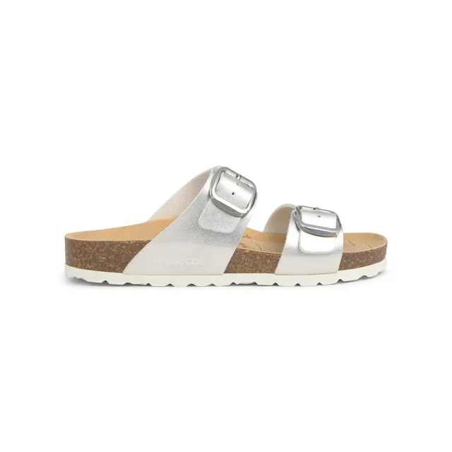 Suecos Vind sandali argento piani