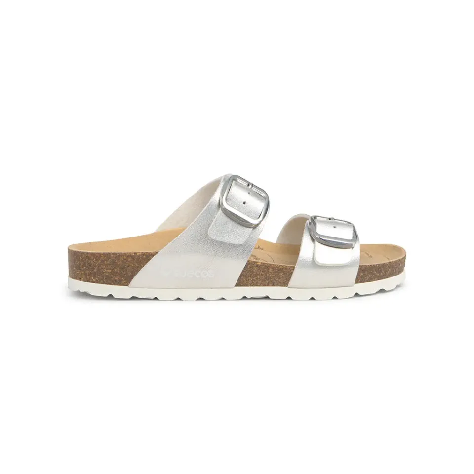 Suecos Vind sandali argento piani