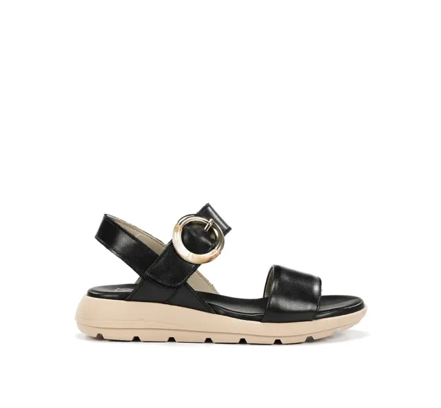 Fluchos Gandia D9468 Sandalo Donna Nero con Fibbia
