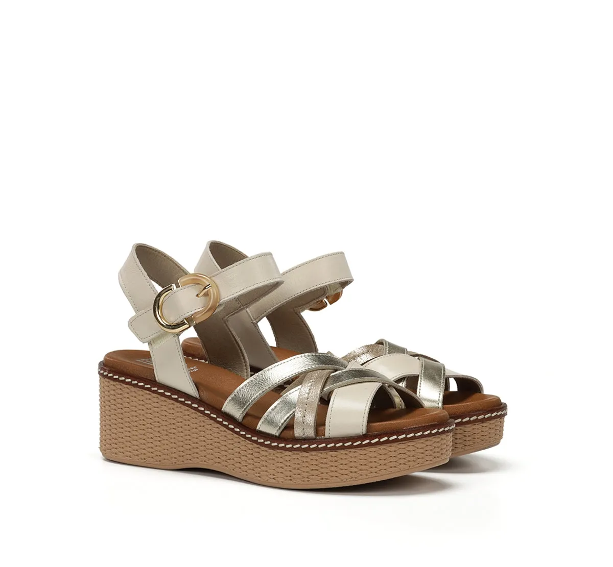 Fluchos Dorking Nido D9639 sandali donna taupe zeppa