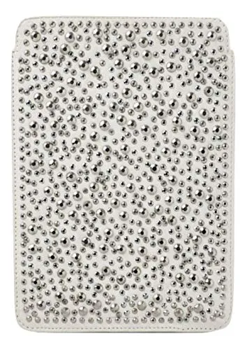 Alexander Smith Strass custodia tablet iPad bianca 14x20 pelle